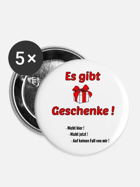 Es gibt Geschenke - Buttons mittel 32 mm (5er Pack) - Weiß