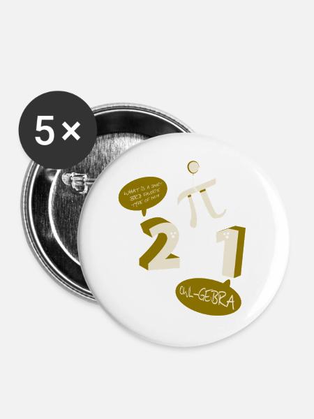 Mathematik Mathe Mathelehrer Mathematiker - Buttons mittel 32 mm (5er Pack) - Weiß