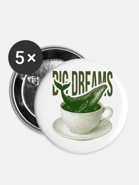 Dreams Tide Cup - Buttons mittel 32 mm (5er Pack) - Weiß