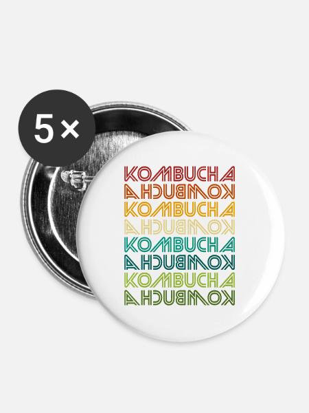 Kombucha - Buttons mittel 32 mm (5er Pack) - Weiß