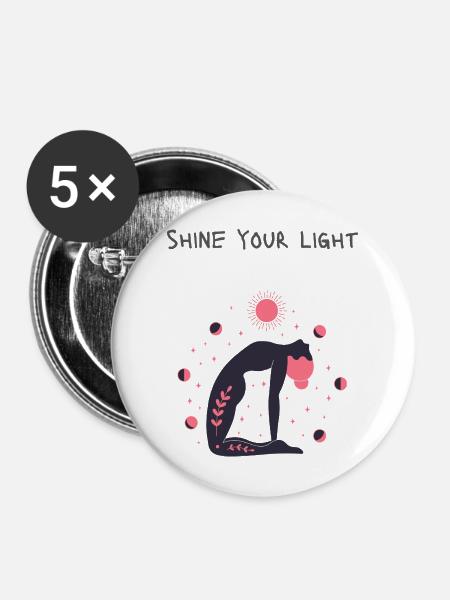 Shine your light - Buttons mittel 32 mm (5er Pack) - Weiß