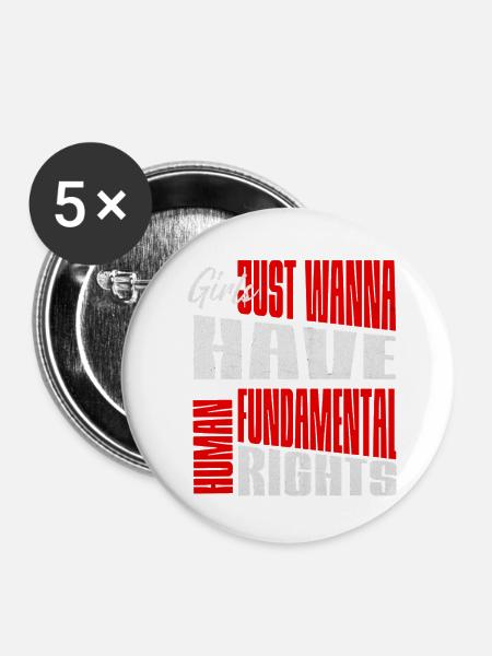Frauenrechte Fundamental rights Layout - Buttons mittel 32 mm (5er Pack) - Weiß
