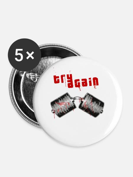 Power lifting - Buttons mittel 32 mm (5er Pack) - Weiß