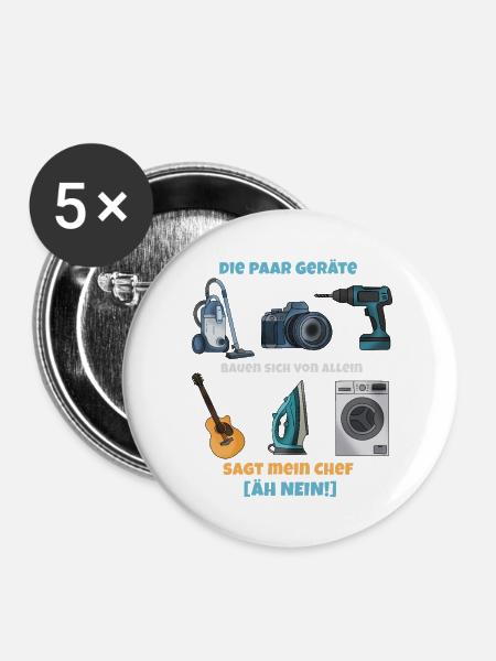 Gadgets Bande: Chef hat Unreht - Buttons mittel 32 mm (5er Pack) - Weiß