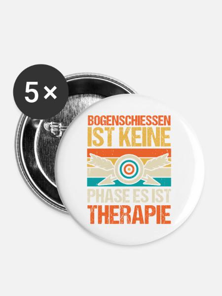 Bogenschütze Bogensport Bogenschießen - Buttons mittel 32 mm (5er Pack) - Weiß