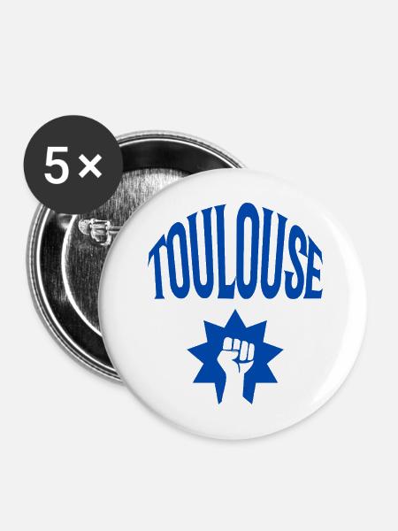 Toulouse - Buttons mittel 32 mm (5er Pack) - Weiß