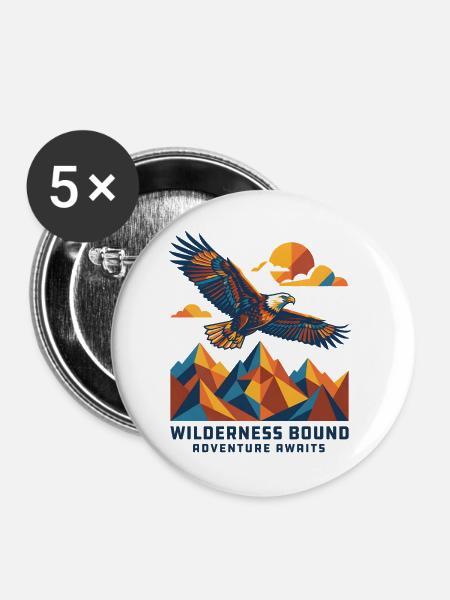 Wilderness Bound - Adventure awaits - Buttons mittel 32 mm (5er Pack) - Weiß