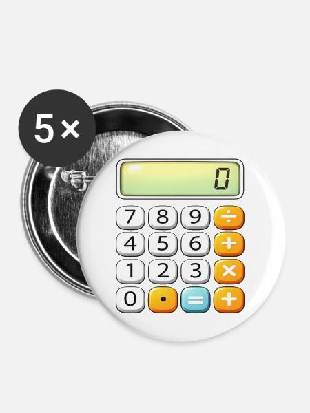 Neonrechner-Ikon-Tee - Buttons mittel 32 mm (5er Pack) - Weiß