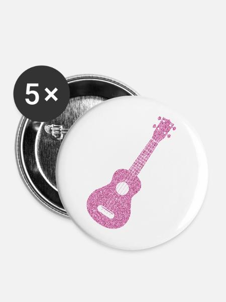 Hawaiian Ukulele Uke Diamonds - Buttons mittel 32 mm (5er Pack) - Weiß