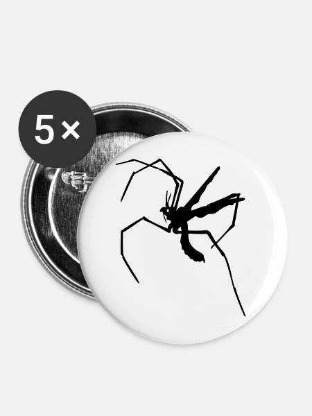 Langbeinige Mücke - Buttons mittel 32 mm (5er Pack) - Weiß