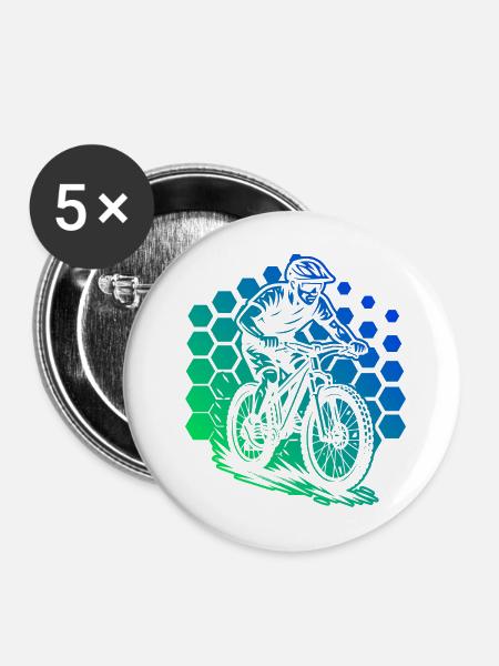 Ein Must Have für echte Mountainbike - Buttons mittel 32 mm (5er Pack) - Weiß