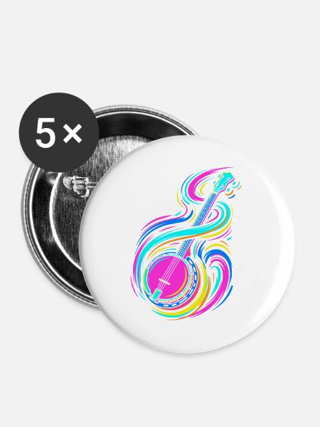Banjo - Buttons mittel 32 mm (5er Pack) - Weiß