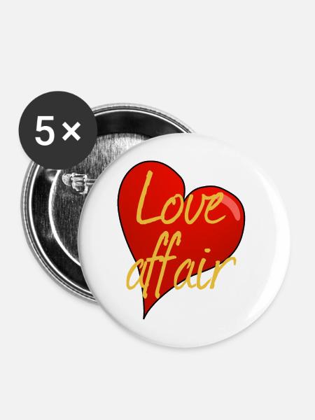 LOVE AFFAIR - Buttons mittel 32 mm (5er Pack) - Weiß