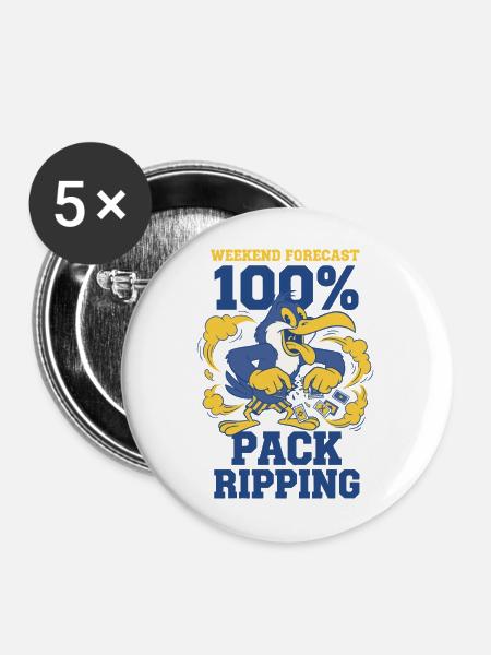 Wochenend-Vorhersage-Pack-Ripping-Karten-Sammler - Buttons mittel 32 mm (5er Pack) - Weiß