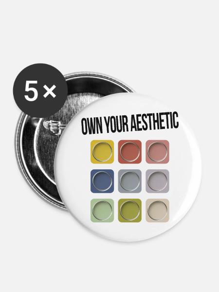 Own Your Aesthetic – Modernes Statement - Buttons mittel 32 mm (5er Pack) - Weiß