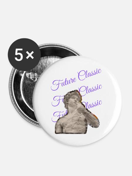Future Classic – Retro Art Style - Buttons mittel 32 mm (5er Pack) - Weiß