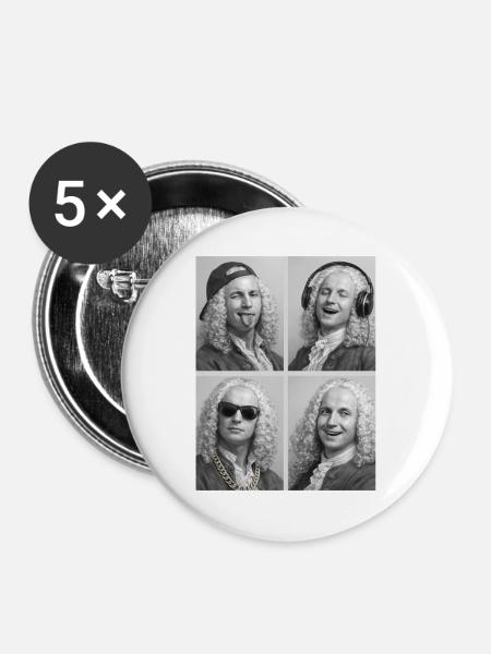 Antonio Vivaldi - Buttons mittel 32 mm (5er Pack) - Weiß