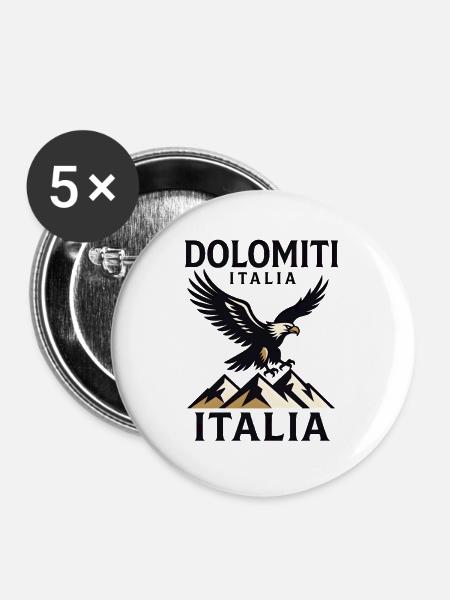 Dolomiti Italia - Buttons mittel 32 mm (5er Pack) - Weiß