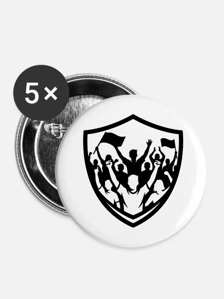 Fans Jubeln Party - Buttons mittel 32 mm (5er Pack) - Weiß