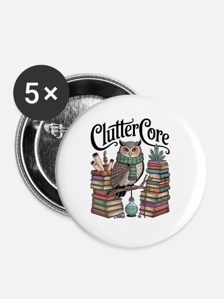 Cluttercore Enthusiast - Buttons mittel 32 mm (5er Pack) - Weiß