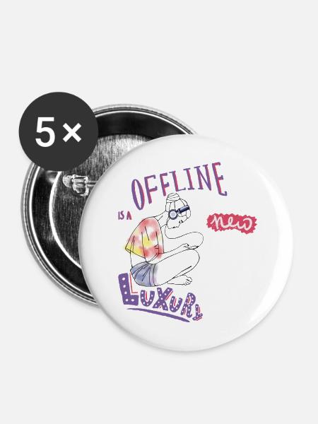 Offline - Buttons mittel 32 mm (5er Pack) - Weiß