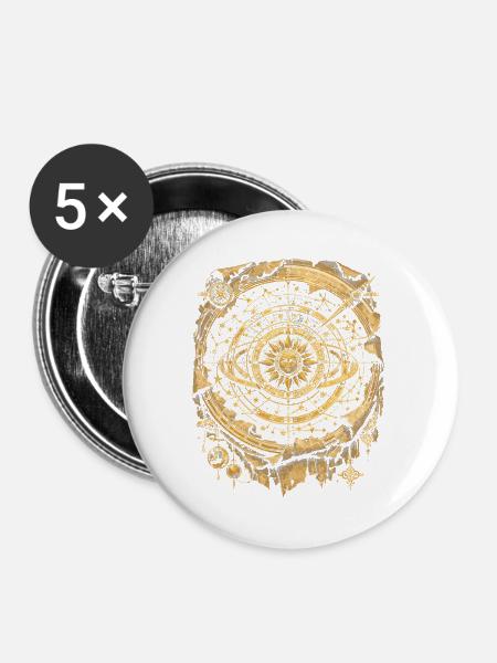 Astronomie Astronom Star Chart - Buttons mittel 32 mm (5er Pack) - Weiß