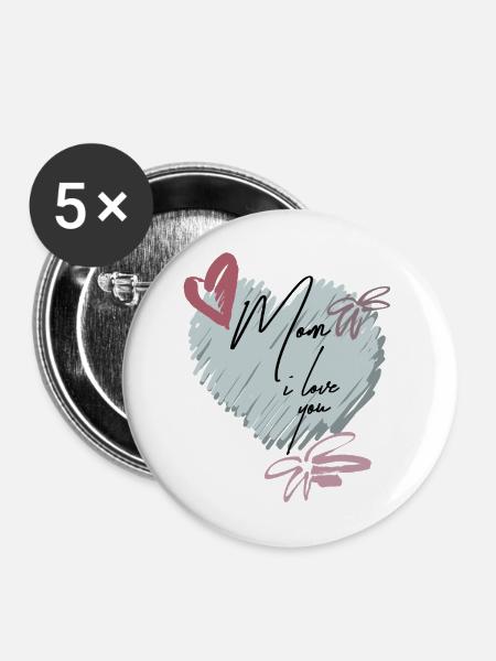 Mutterliebe - Buttons mittel 32 mm (5er Pack) - Weiß