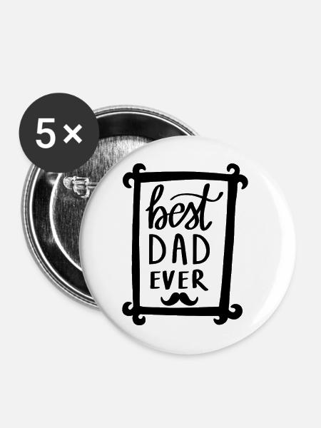 Bester Vater aller Zeiten - Buttons mittel 32 mm (5er Pack) - Weiß