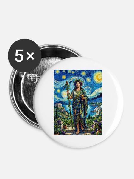 Dionysos Sternennacht - Buttons mittel 32 mm (5er Pack) - Weiß