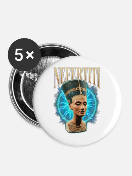 Nefertiti Donner - Buttons mittel 32 mm (5er Pack) - Weiß