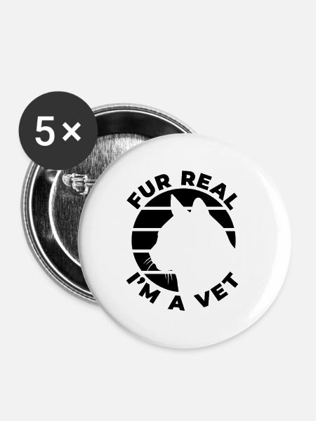Veterinär Witz - Buttons mittel 32 mm (5er Pack) - Weiß
