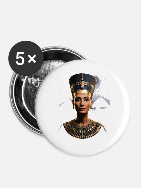 Nefertiti Porträt - Buttons mittel 32 mm (5er Pack) - Weiß