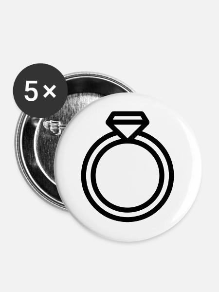 Allianz - Buttons mittel 32 mm (5er Pack) - Weiß