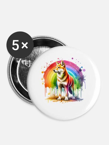 Australischer Wildhund Geschenk - Buttons mittel 32 mm (5er Pack) - Weiß