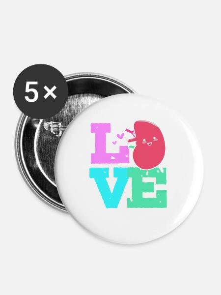 Nierenspender Spender Niere - Buttons mittel 32 mm (5er Pack) - Weiß