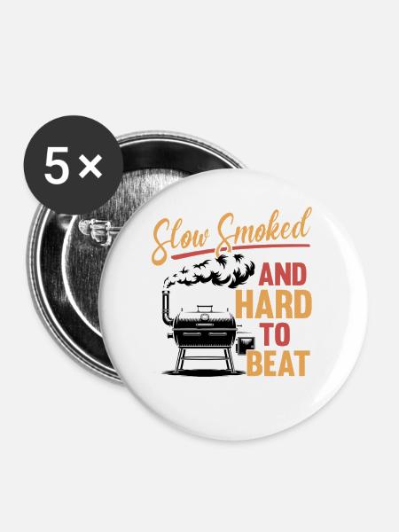 BBQ Grilling Meat Smoking Barbecue - Buttons mittel 32 mm (5er Pack) - Weiß