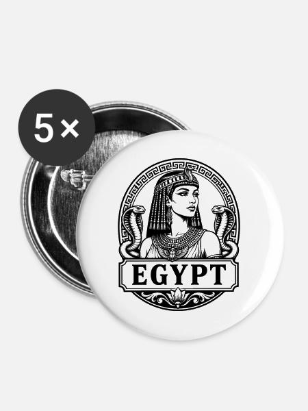 Cleopatra Egypt Königin Nil Pyramiden - Buttons mittel 32 mm (5er Pack) - Weiß