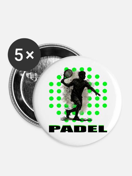 Padel - Buttons mittel 32 mm (5er Pack) - Weiß