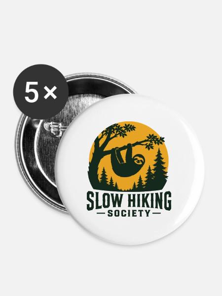 Langsam wandernde Faultheit - Buttons mittel 32 mm (5er Pack) - Weiß
