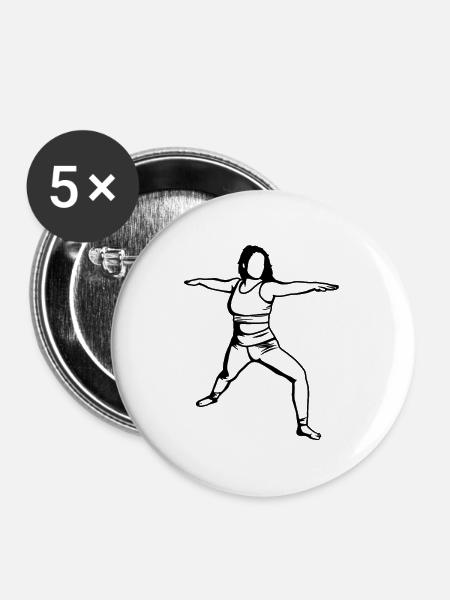 Yogini - Buttons mittel 32 mm (5er Pack) - Weiß