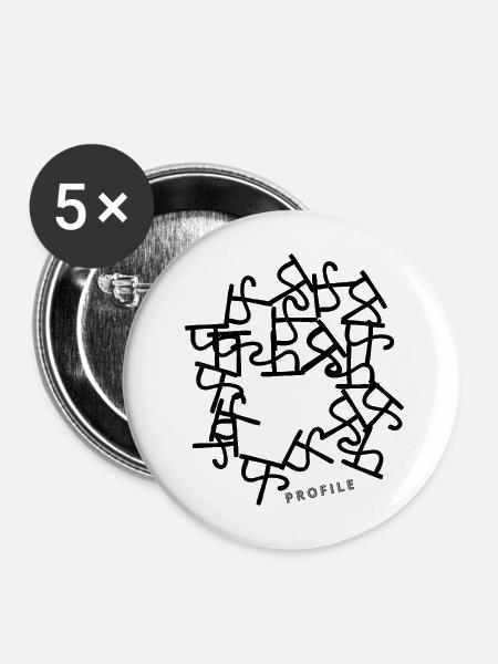 Profile - Buttons mittel 32 mm (5er Pack) - Weiß