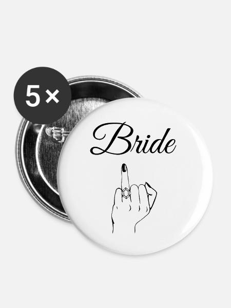 Edgy Brautring - Buttons mittel 32 mm (5er Pack) - Weiß