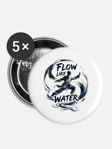 Tai Chi Flow - Buttons mittel 32 mm (5er Pack) - Weiß