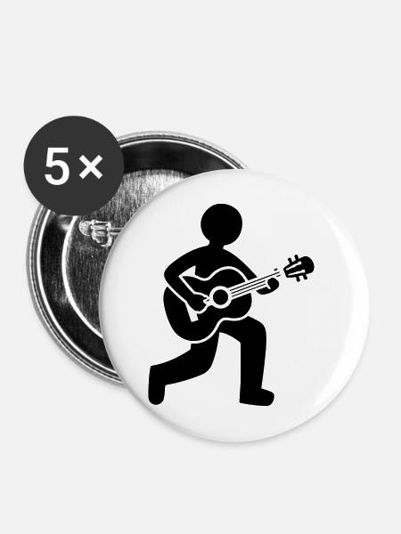 Gitarrist Akustische Gitarre - Buttons mittel 32 mm (5er Pack) - Weiß
