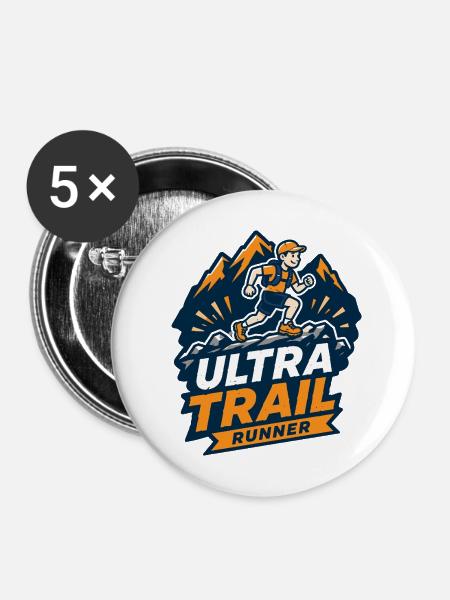 Ultra Trail Runner - Buttons mittel 32 mm (5er Pack) - Weiß