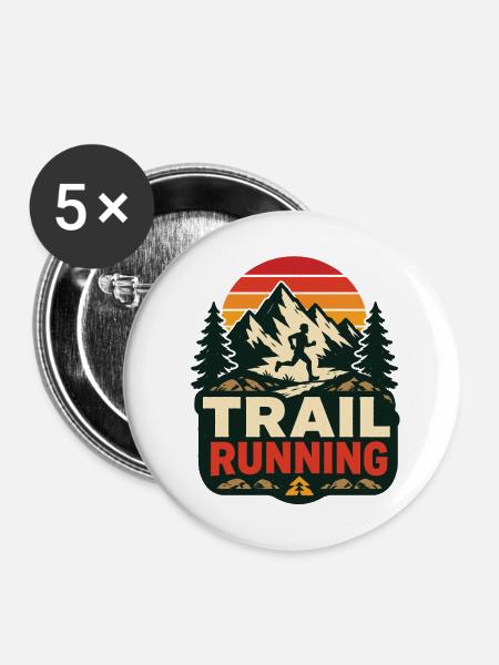 Trailrunning - Buttons mittel 32 mm (5er Pack) - Weiß