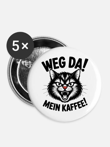 Kaffee gehört mir - Buttons mittel 32 mm (5er Pack) - Weiß