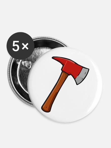 axt - Buttons mittel 32 mm (5er Pack) - Weiß