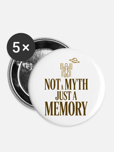 Keine Mythos-Erinnerung - Buttons mittel 32 mm (5er Pack) - Weiß