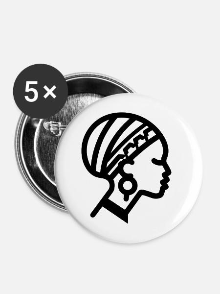 Afrika - Buttons mittel 32 mm (5er Pack) - Weiß